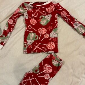 Burt's Bees Red and Green Kids Pajama Set